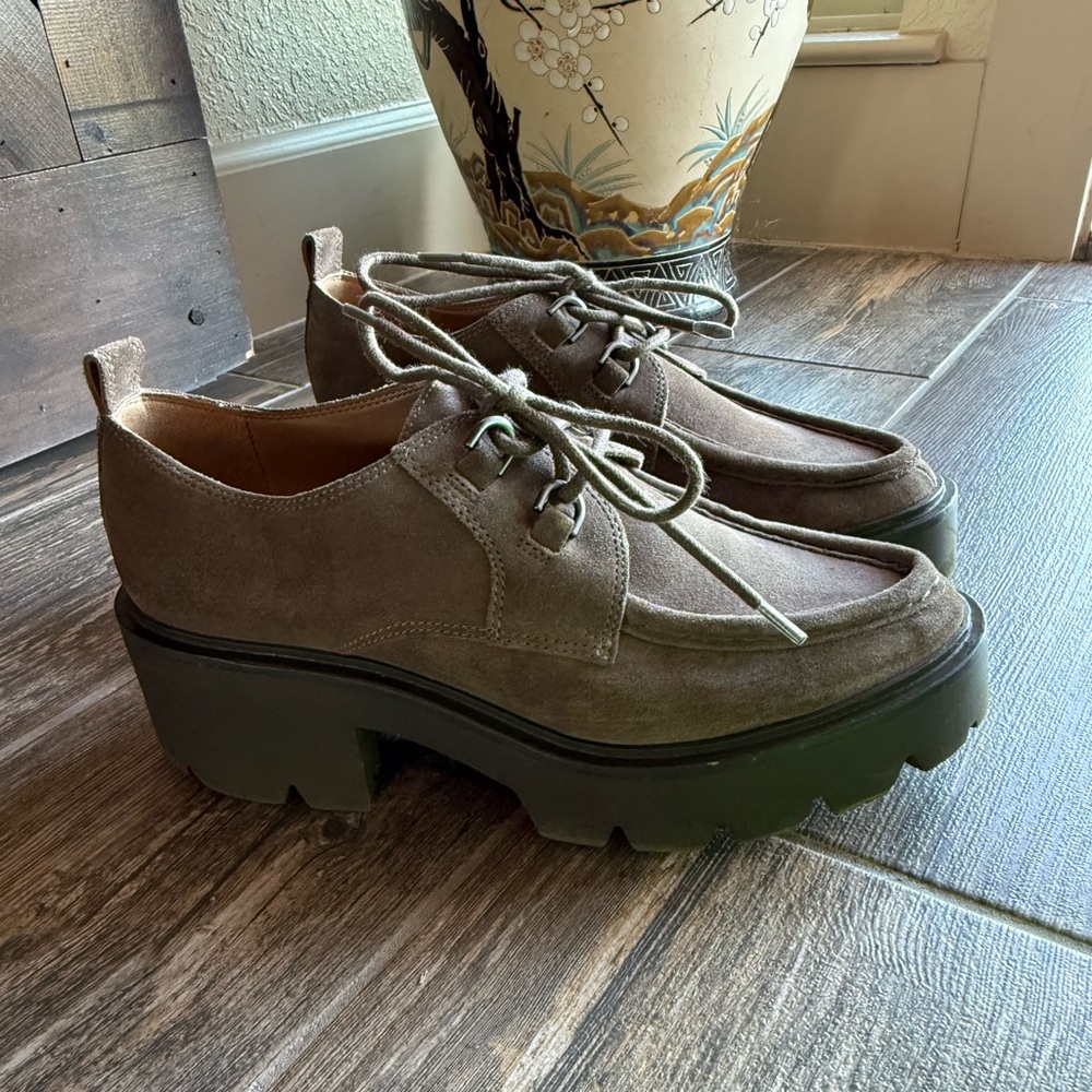 Sam Edelman olive suede chunky loafer